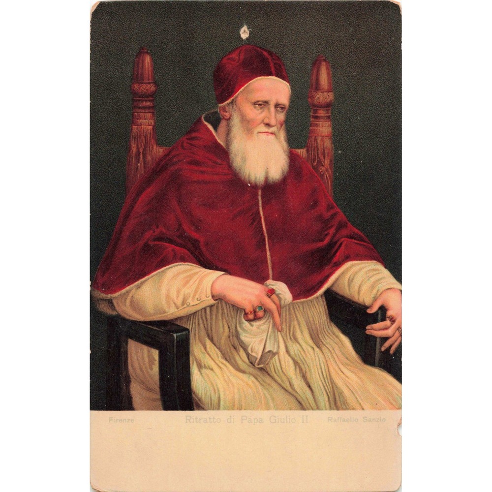 Florence Firenze Italy Pope Julius II Raffaello Raphael Sanzio Art Postcard